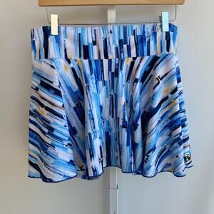 Tina + Jenna Skort sz L White Print Tennis Skirt Golf Pickleball